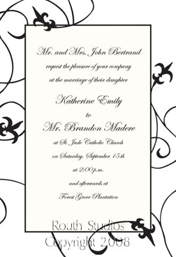 Black and White Fleur-de-lis Invitation  Fleur de lis Invitations